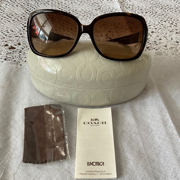 COACH Tortoise and Gold Square Designer Luxury  Brown - Picture 1 of 3
